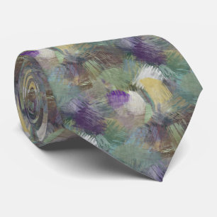 Abstract Purple Yellow Green Teal Blue Art Tie