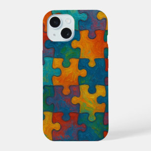 Abstract Puzzle Pieces Seamless Pattern  iPhone 15 Case