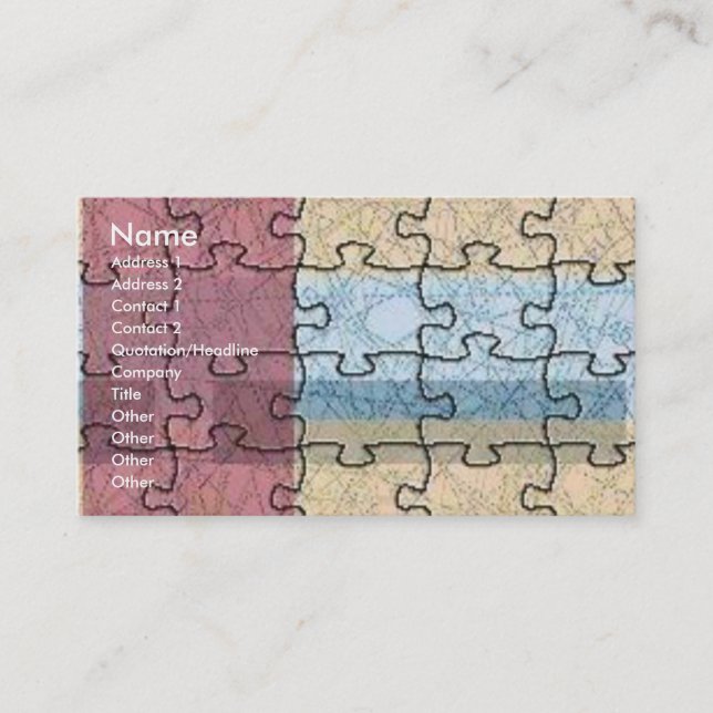 Abstract Puzzle Profile Card (Front)