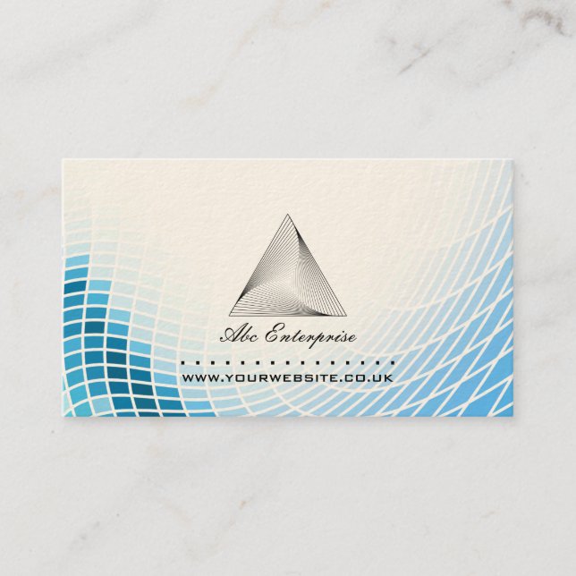 Abstract Pyramid Logo Business Card (Front)