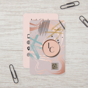 abstract qr code designer business card