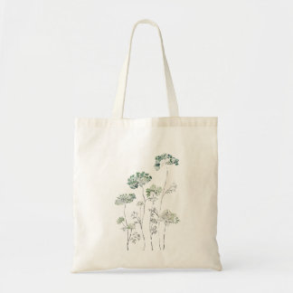 abstract queen anns lace green tote bag