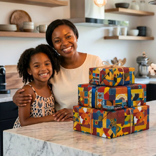 Abstract Quilt Patchwork Gift for African American Wrapping Paper