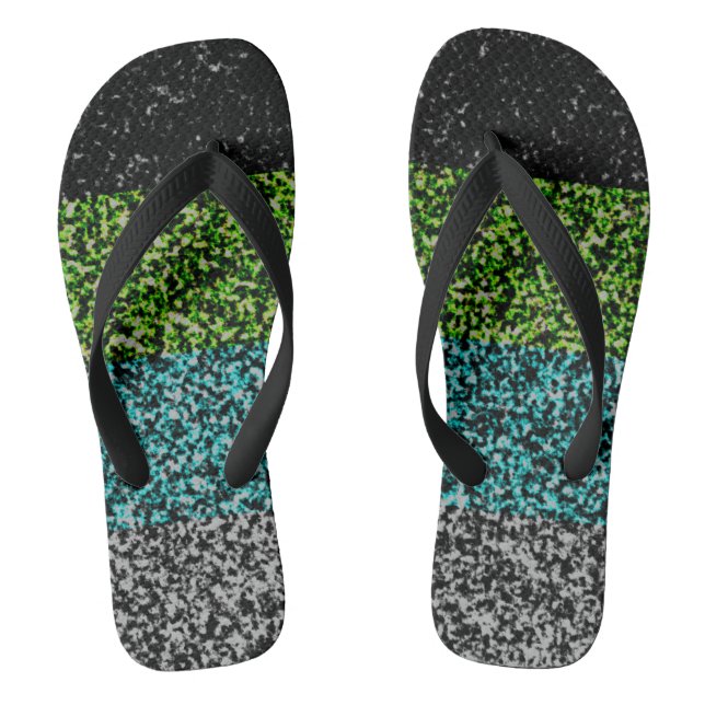 Abstract Quioromantic Pride Flag  Thongs (Footbed)