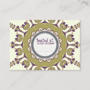 Abstract Quirky Tulip Circle Table Place Card