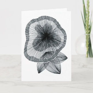 Abstract Radial Line Art Flower Greeting Card