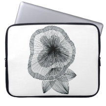 Abstract Radial Line Art Flower Laptop Sleeve
