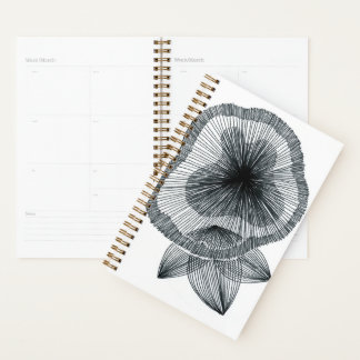 Abstract Radial Line Art Flower Spiral Planner