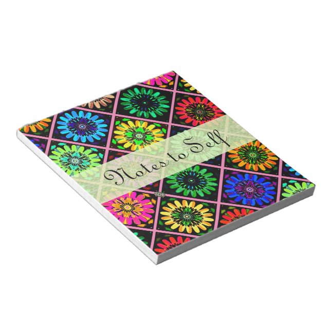 Abstract Radiant Flowers with Surreal Blooms Notepad (Angled)