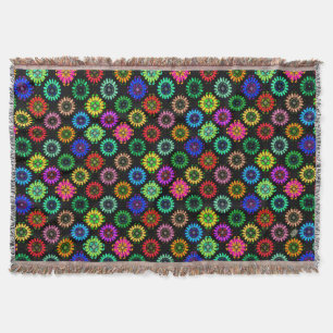 Abstract Radiant Flowers with Surreal Blooms Throw Blanket