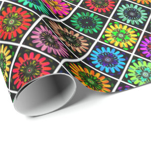 Abstract Radiant Flowers with Surreal Blooms Wrapping Paper