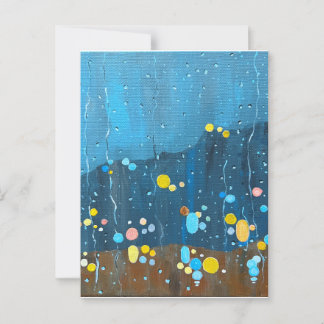 Abstract Rain Painting Postcard