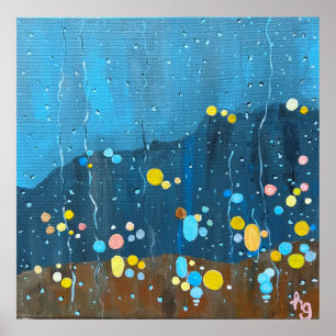 Abstract Rain Painting Poster