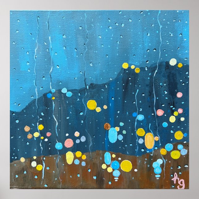 Abstract Rain Painting Poster (Front)