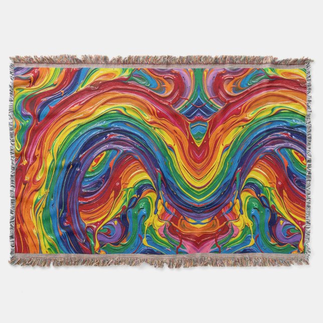Abstract Rainbow Arc Bridge Blankets (Front)