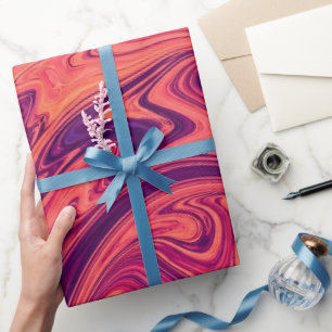 Abstract Rainbow Arc Sunset Orange Wrapping Paper