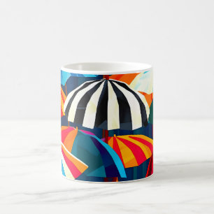 Abstract Rainbow Beach Umbrella Coffee Mug