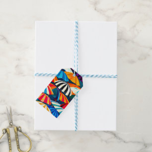 Abstract Rainbow Beach Umbrella Gift Tags