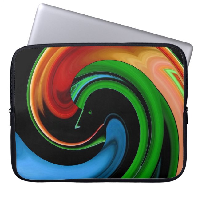 Abstract Rainbow Cartoon Face Laptop Sleeve (Front)