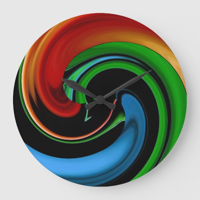 Abstract Rainbow Cartoon Face Wall Clock (Front)