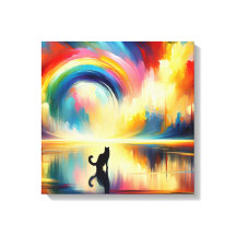 Abstract Rainbow & Cat Reflecting of Surface Water