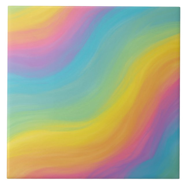 Abstract Rainbow  Ceramic Tile (Front)