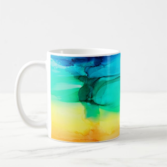 Abstract rainbow colorful background,  wallpaper.  coffee mug (Left)