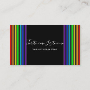Abstract rainbow colour lines calligraphy business card