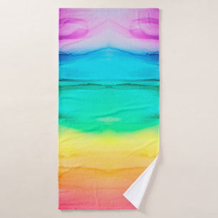 Abstract rainbow colourful background, wallpaper. bath towel