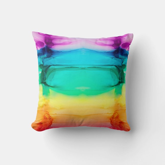 Abstract rainbow colourful background, wallpaper.  cushion (Front)