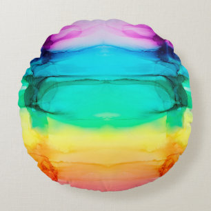 Abstract rainbow colourful background, wallpaper. round cushion