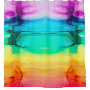 Abstract rainbow colourful background, wallpaper.  shower curtain