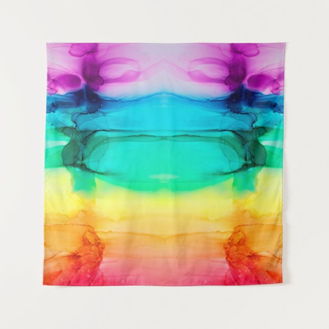 Abstract rainbow colourful background,  wallpaper. tapestry (Front)