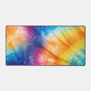 Abstract Rainbow Colours Design Desk Mat