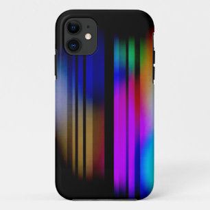 Abstract Rainbow Colours on Black Background iPhone 11 Case