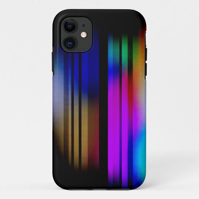 Abstract Rainbow Colours on Black Background Case-Mate iPhone Case (Back)