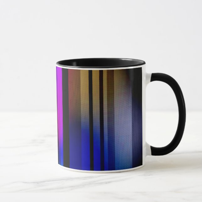 Abstract Rainbow Colours on Black Background Mug (Right)