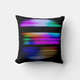 Abstract Rainbow Colours on Black Background Pillo Cushion
