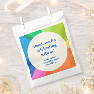 Abstract Rainbow Custom Graduation Party Thank You Favour Bag