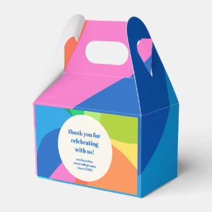 Abstract Rainbow Custom Graduation Party Thank You Favour Box