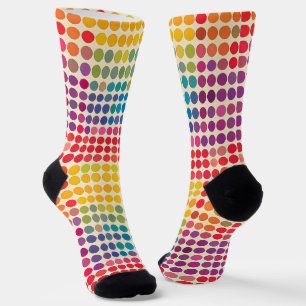 Abstract Rainbow Dot Pattern Socks