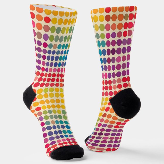 Abstract Rainbow Dot Pattern Socks (Angled)