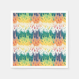 Abstract Rainbow Drip Colourful Liquid Pattern Art Napkin