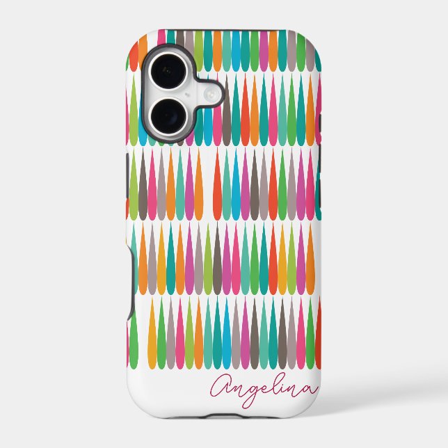 Abstract rainbow drops pattern Custom Name (Back)