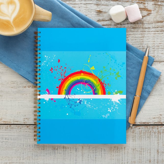 Abstract Rainbow Floral Swirls and Paint Splatter  Planner (Creator Uploaded)
