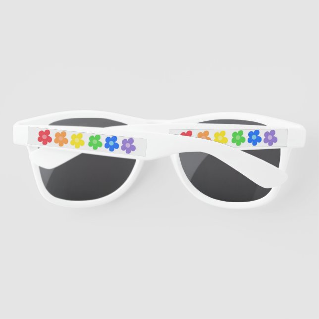 Abstract Rainbow Flowers   Sunglasses (Back)
