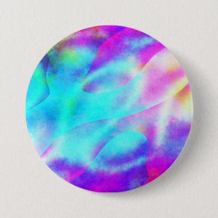 Abstract Rainbow Flowing Stripe Design 7.5 Cm Round Badge