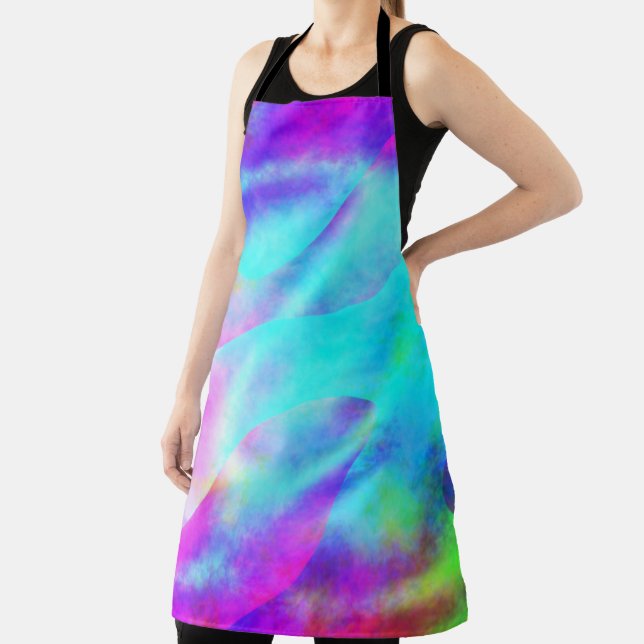 Abstract Rainbow Flowing Stripe Design Apron (Insitu)