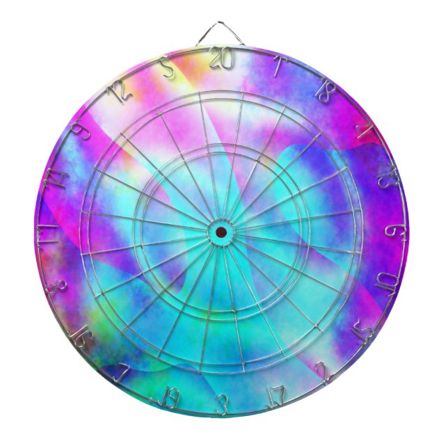 Abstract Rainbow Flowing Stripe Design Dartboard (Front)