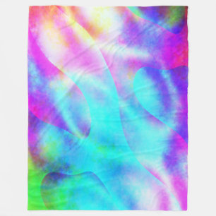 Abstract Rainbow Flowing Stripe Design Fleece Blanket